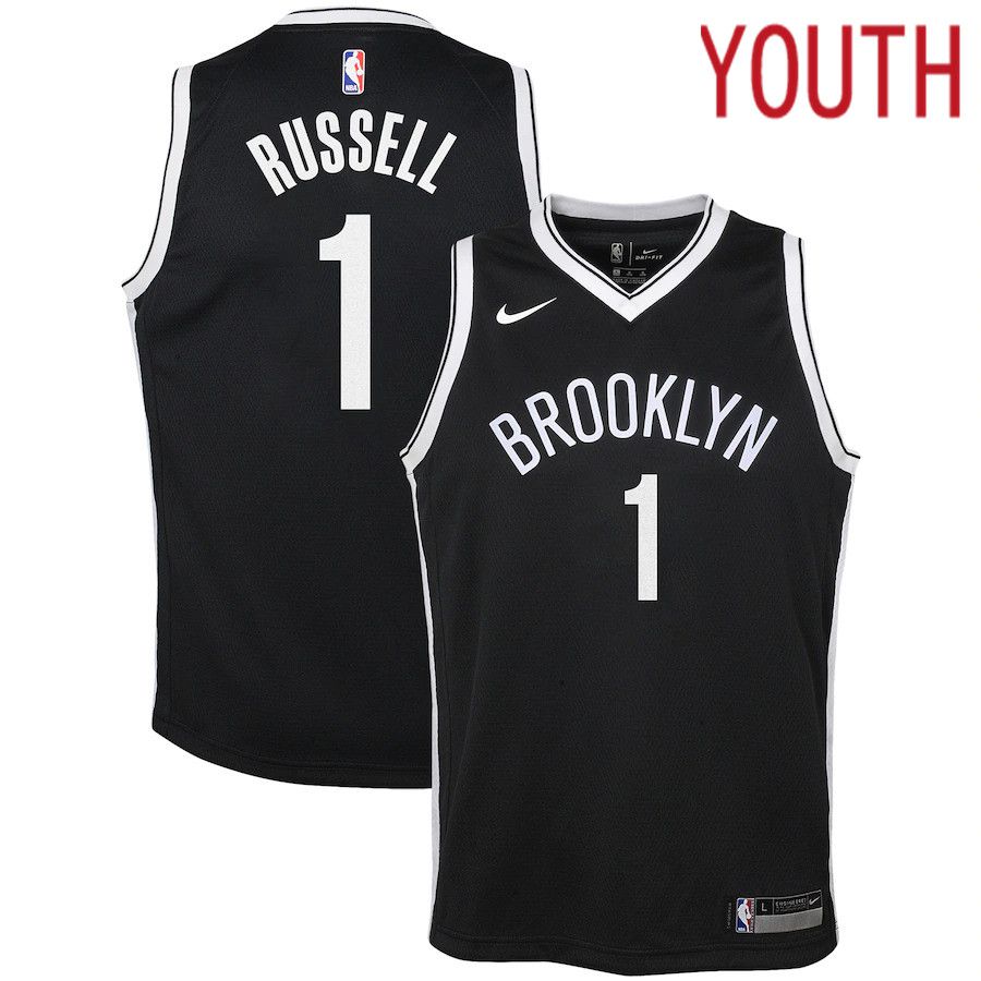 Youth Brooklyn Nets 1 D Angelo Russell Nike Black Swingman NBA Jersey